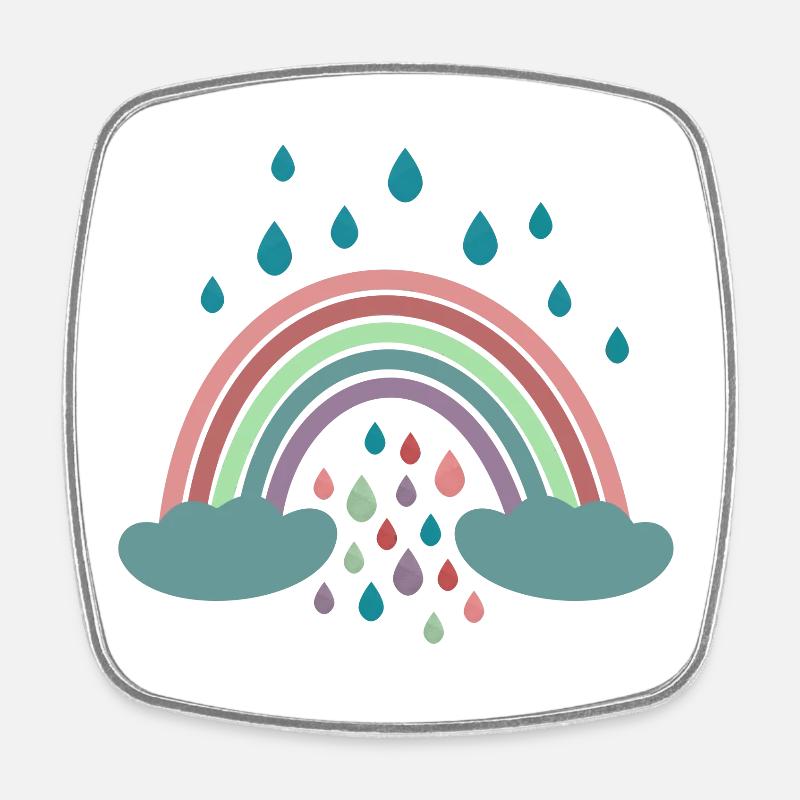 Conception de régenbogen arc-en-ciel heureux - Magnet carré - blanc