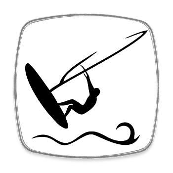 windsurfing - Square fridge magnet - white - Front