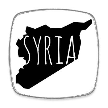 Syria - Viereckiger Kühlschrankmagnet - Weiß - Vorne