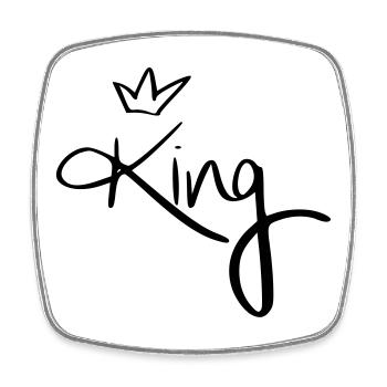 King. - Viereckiger Kühlschrankmagnet - Weiß - Vorne