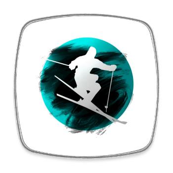 ski - Square fridge magnet - white - Front