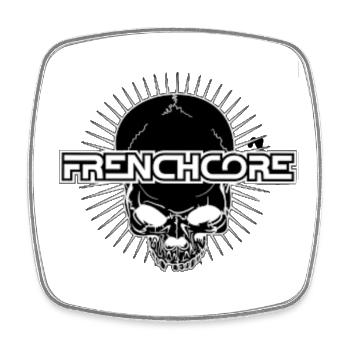 Frenchoire Skull with Energy Aura - Square fridge magnet - white - Front