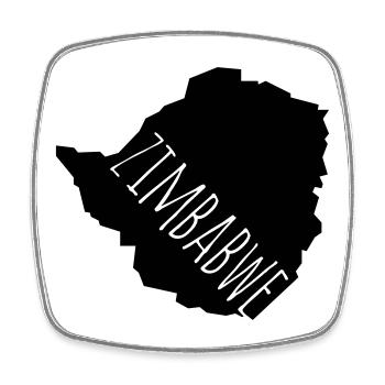 Zimbabwe - Viereckiger Kühlschrankmagnet - Weiß - Vorne