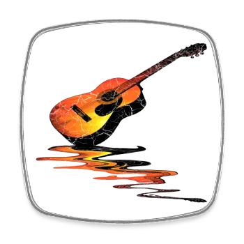 Guitar - Square fridge magnet - white - Front