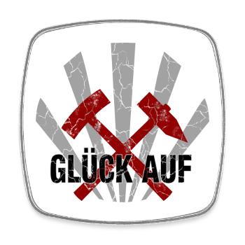 Zeche Ruhrgebiet Motiv - Viereckiger Kühlschrankmagnet - Weiß - Vorne