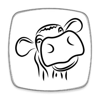 Kuh von den Bauern - Nutztiere - Kuh - Viereckiger Kühlschrankmagnet - Weiß - Vorne
