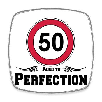 50.Geburtstag , 50 Aged to Perfection ..(25) - Viereckiger Kühlschrankmagnet - Weiß - Vorne