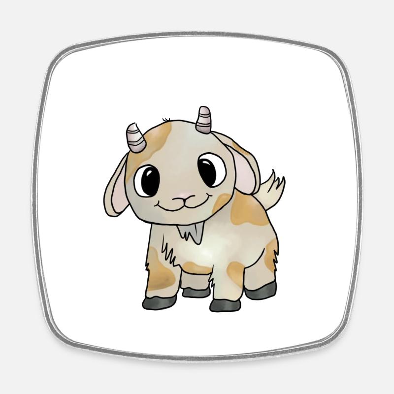 little goat - Square fridge magnet - white