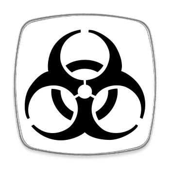 Biohazard - Biohazard symbol -Biohazard - Square fridge magnet - white - Front