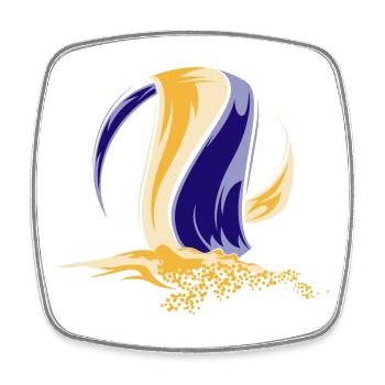 beachvolleyball team symbol Logo colors Sand - Viereckiger Kühlschrankmagnet - Weiß - Vorne