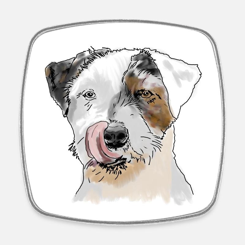 Terrier - Magnet carré - blanc