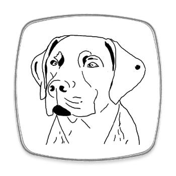 Labrador - Viereckiger Kühlschrankmagnet - Weiß - Vorne