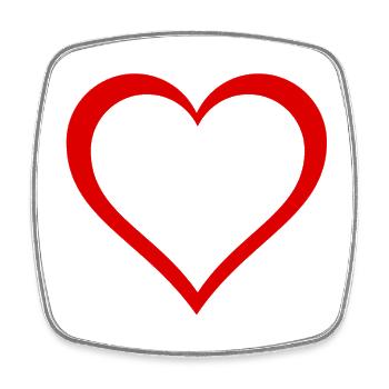 Herz, Liebe, Liebe, Liebe, Liebe # - Viereckiger Kühlschrankmagnet - Weiß - Vorne