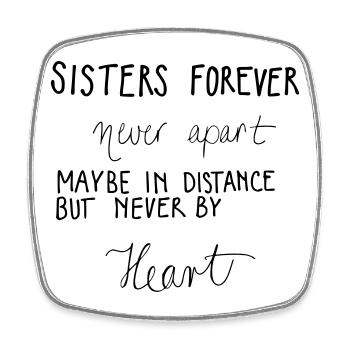 SISTERS FOREVER - Square fridge magnet - white - Front