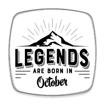 Funny birthday gifts in October - Square fridge magnet - white - Front