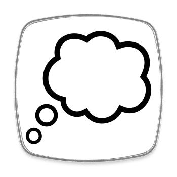 Thinking Bubble Comic Thought Bubble Bubble Thoughts - Square fridge magnet - white - Front