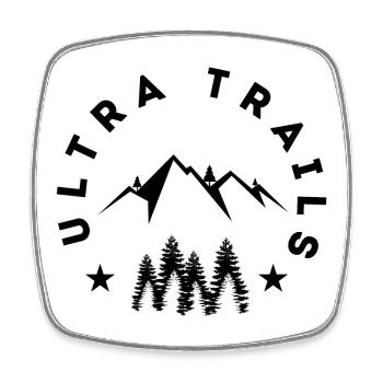 Ultra Trails - Viereckiger Kühlschrankmagnet - Weiß - Vorne