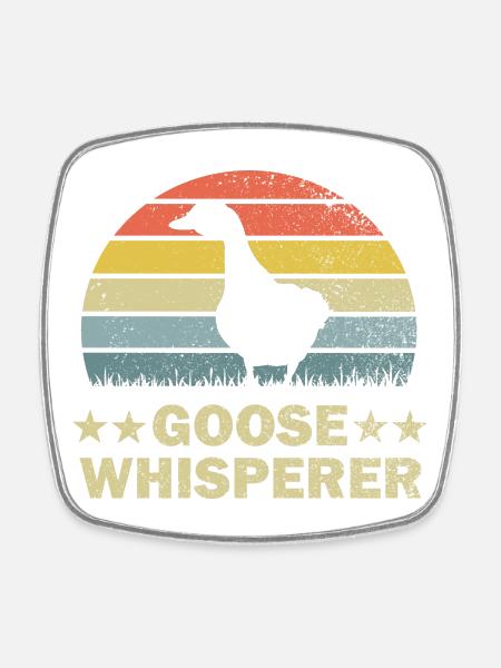 Goose geese - Square fridge magnet - white