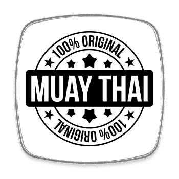 Muay-Thai - Thai-Boxen - Viereckiger Kühlschrankmagnet - Weiß - Vorne