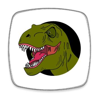 Tyrannosaurus Rex Dinosaurier - Viereckiger Kühlschrankmagnet - Weiß - Vorne