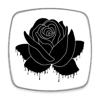 Graffiti einer schwarzen Rose - Viereckiger Kühlschrankmagnet - Weiß - Vorne