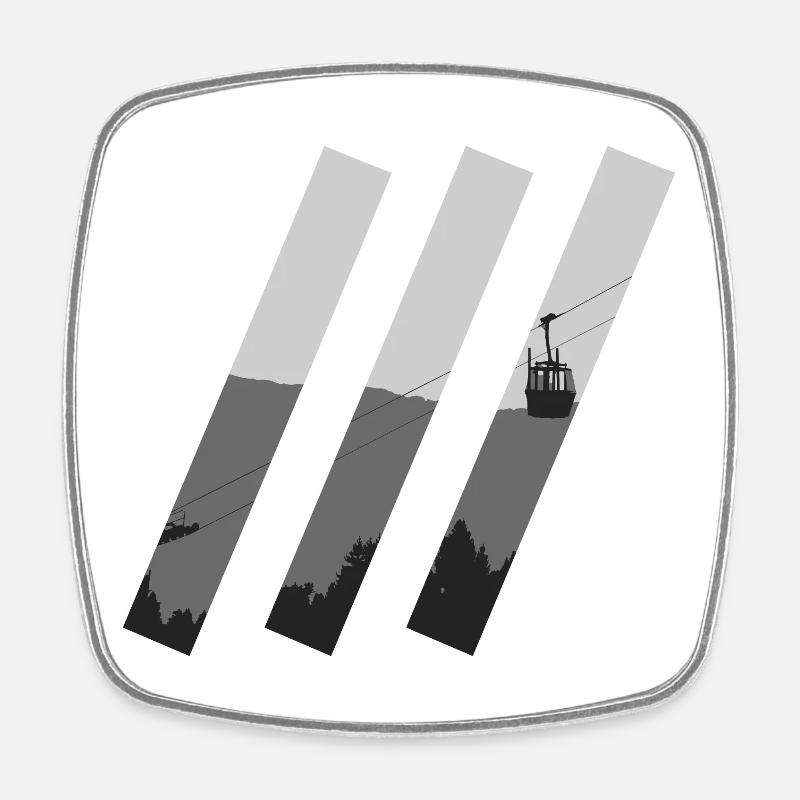 Gondola slashes - Square fridge magnet - white