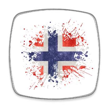 Norwegen Flagge Splash Norway Design - Viereckiger Kühlschrankmagnet - Weiß - Vorne