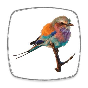 Bird - Viereckiger Kühlschrankmagnet - Weiß - Vorne