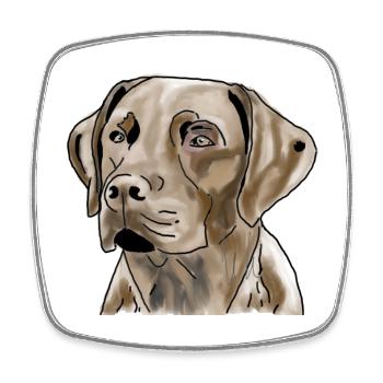 Labrador - Viereckiger Kühlschrankmagnet - Weiß - Vorne