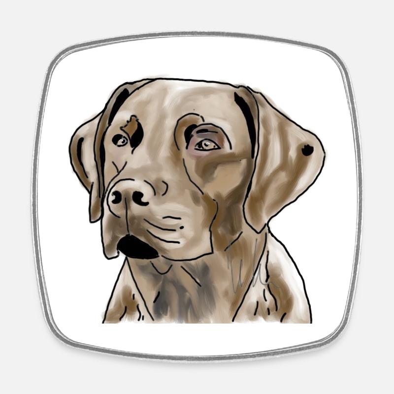 Labrador - Square fridge magnet - white
