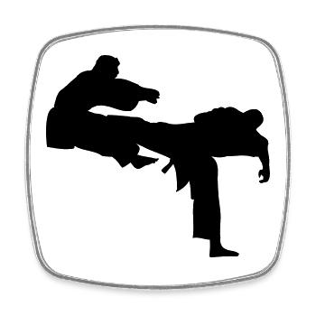 Kick geri kick karate - Square fridge magnet - white - Front