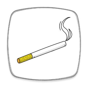 Smoking cigarette - Square fridge magnet - white - Front