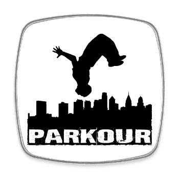 Parkour - Square fridge magnet - white - Front