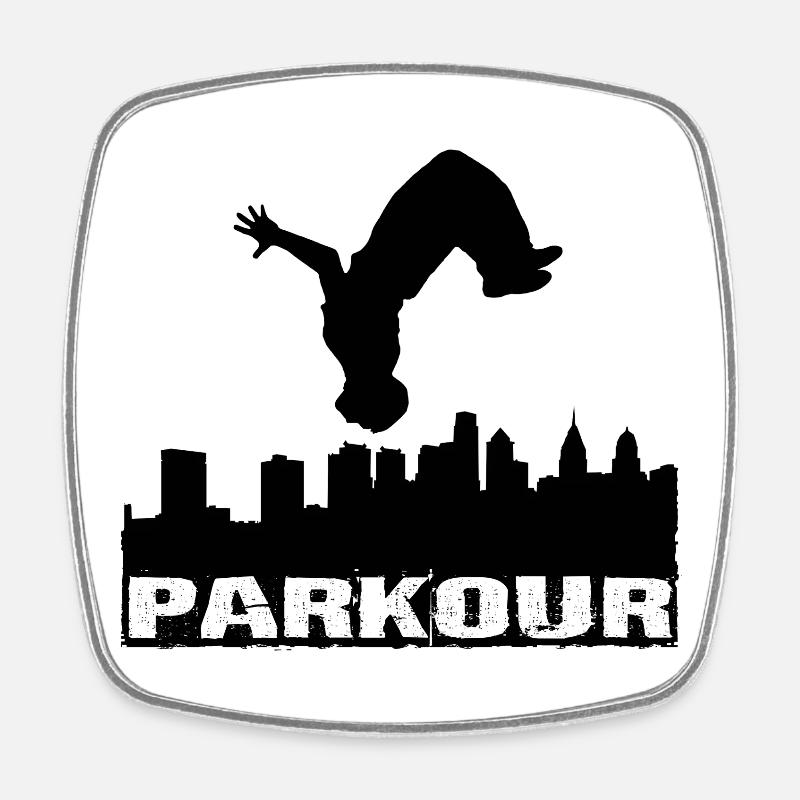 Parkour - Square fridge magnet - white