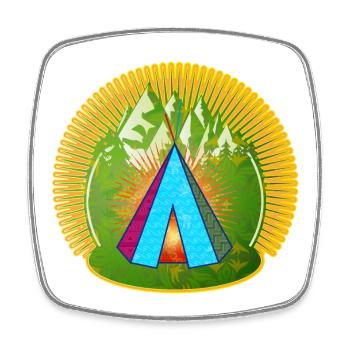 Tipi de tente indienne hétéroclite dans la forêt - Magnet carré - blanc - Devant