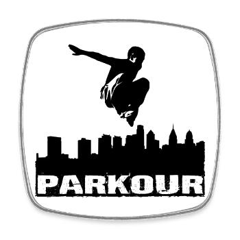 Parkour - Viereckiger Kühlschrankmagnet - Weiß - Vorne