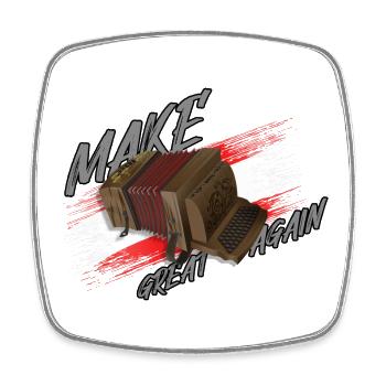 MAKE Squeeze GREAT AGAIN | ZiachON! - Square fridge magnet - white - Front