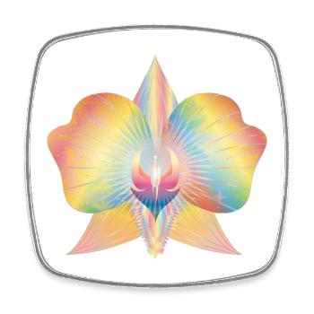 colorful shimmering abstract orchid swell - Square fridge magnet - white - Front