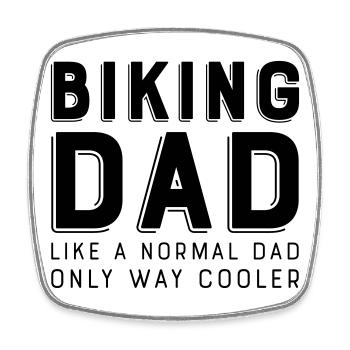 Biking Dad - Viereckiger Kühlschrankmagnet - Weiß - Vorne