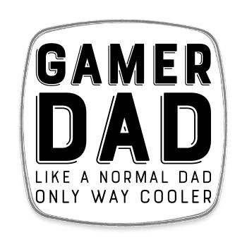 Gamer dad - Square fridge magnet - white - Front
