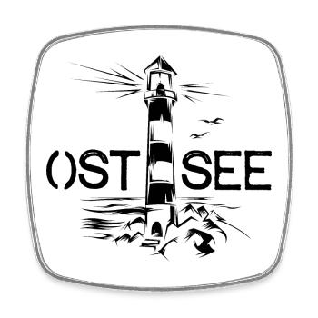 ostsee Leuchtturm Meer Logo Grafik Illustration - Viereckiger Kühlschrankmagnet - Weiß - Vorne