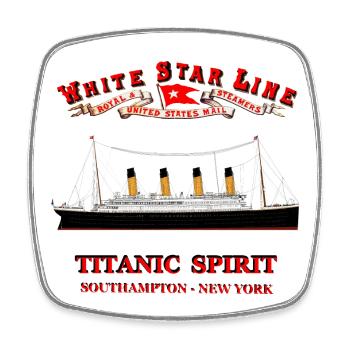 TITANIC SPIRIT CREATION LOUIS RUNEMBERG ADAGP - Square fridge magnet - white - Front