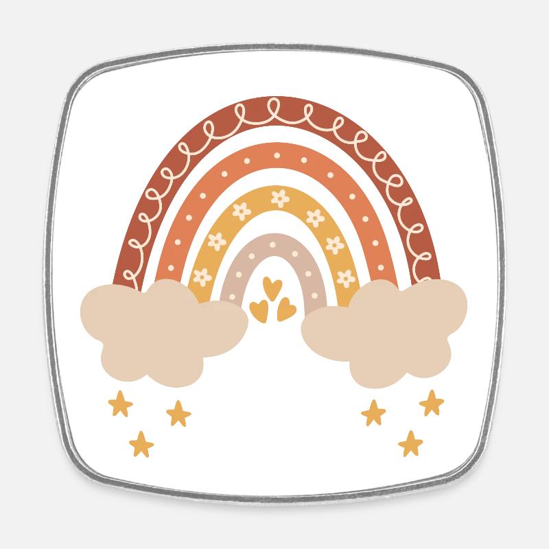 Boho Regenbogen Baby Junge Mädchen Geburt Geschenk - Viereckiger Kühlschrankmagnet - Weiß