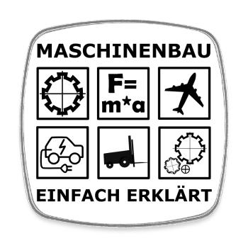 Maschinenbau Ingenieure - Viereckiger Kühlschrankmagnet - Weiß - Vorne