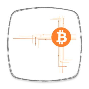 Bitcoin - Viereckiger Kühlschrankmagnet - Weiß - Vorne