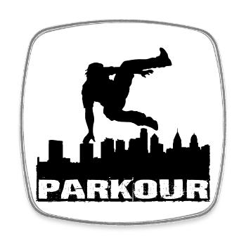 Parkour - Square fridge magnet - white - Front