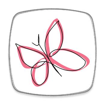 Schmetterling - Viereckiger Kühlschrankmagnet - Weiß - Vorne