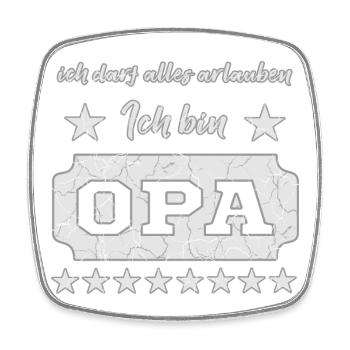 Spruch Opa - Viereckiger Kühlschrankmagnet - Weiß - Vorne