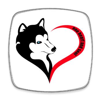 re heart one heart and soul - Square fridge magnet - white - Front