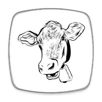 Vache Vaches - Magnet carré - blanc - Devant